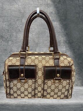 Vintage GUCCI GG Canvas Abbey D-Ring Bowling Bag